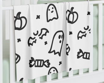 Coperta fasciatoio per bambini di Halloween / Zucche Fantasmi Caramelle Pipistrelli