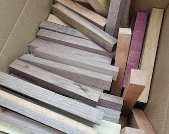 1kg Hardwood Pen Blanks - Assortment of woods | Padauk, Purpleheart, Maple, Iroko, Sapele and more