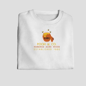 Pooh Bear honey Embroidered Sweatshirt | Embroidered Crewneck | Sweatshirt | Gift for Women | Embroidered Hoodie