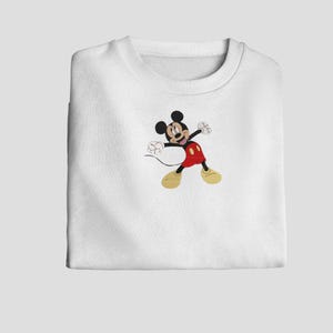 Happy Mickey Mouse Embroidered Sweatshirt | Embroidered Crewneck | Sweatshirt | Gift for Women | Embroidered Hoodie