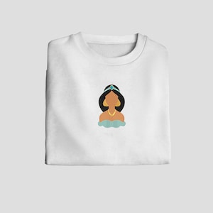 -shirt brodé princesse jasmin | Ras du cou brodé | Sweat-shirt | Cadeau pour femme | Sweat à capuche brodé