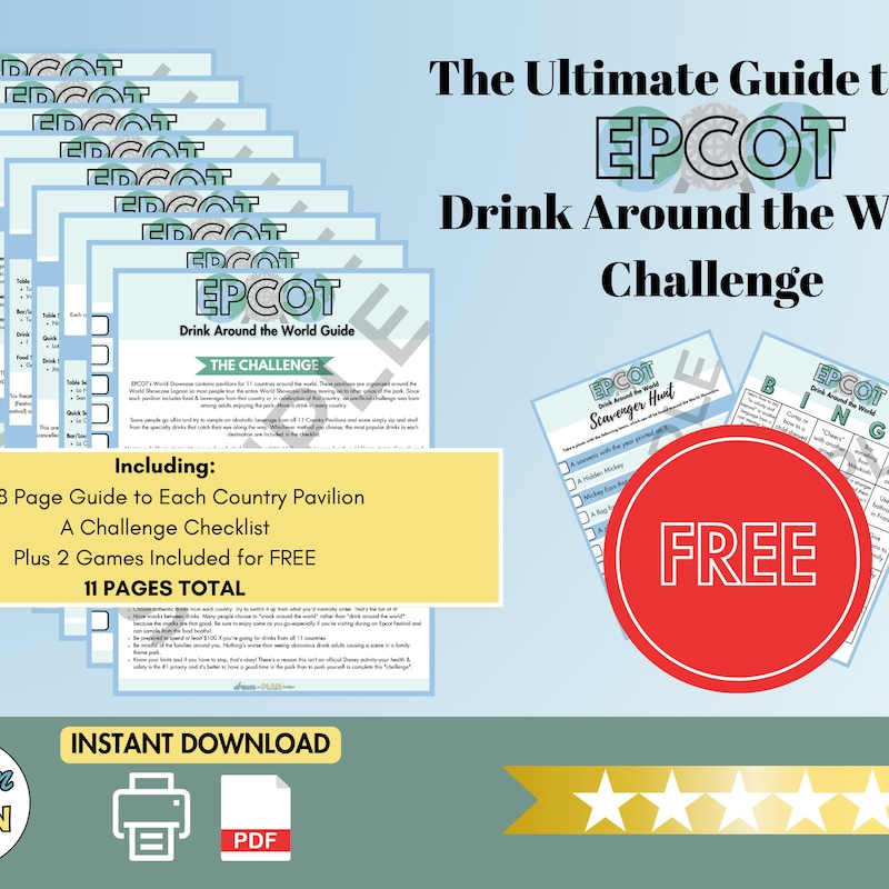 Ultimate Drink Around the World Guide, Epcot Country Checklist , BINGO &