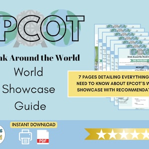 May include: A digital download guide for the Drink Around the World experience at EPCOT's World Showcase. The guide includes 7 pages with recommendations for each pavilion. The guide is available as an instant download in PDF format.