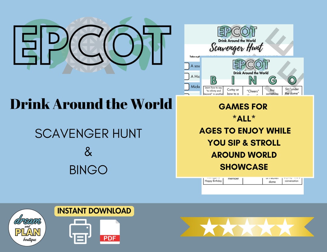 Drink Around the World Games, Epcot World Showcase Scavenger Hunt