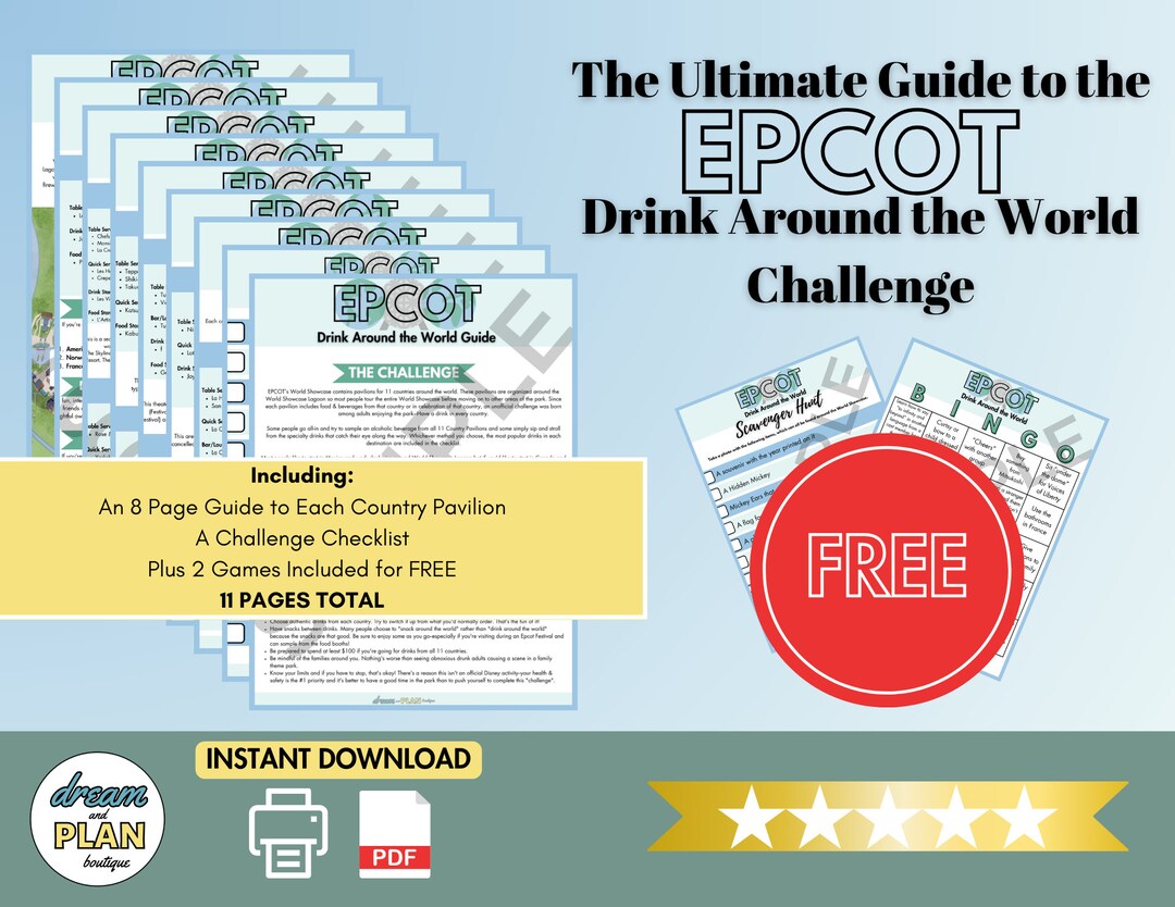 Ultimate Drink Around the World Guide Epcot Country Etsy