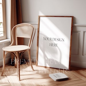 Single Frame Mockup | 1 Frame Mock Up | Interior Mockup Scene, Wooden Frame Mockup, Digital Frame, Frame Mockup with Reflection.
