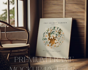Rustic Square Frame Mockup, Print Poster, Smart Object (Digital Download)