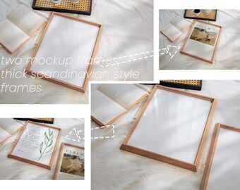 Scandinavian Wood Frame Mockups | Realistic Photo Frame PSD (Digital Download)