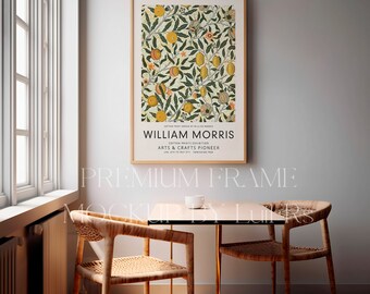 Vertical Wood Frame Mockup in Home Interior | Boho Style Wooden Frame Mockup | Poster Mockup for Print Art.