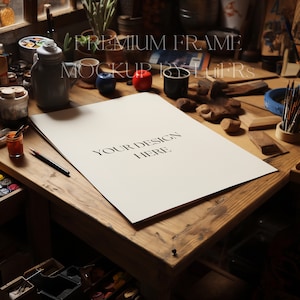 Close-Up Sheet Mockup | Sheet on the Table | DIN A4 Sheet Mockup | Vintage Interior Art Sheet Mockup | psd mockup | for photoshop.