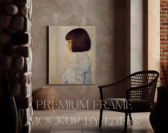 5x7 Canvas Frame Mockup | Boho Interior, Artwork Display (Instant Download)