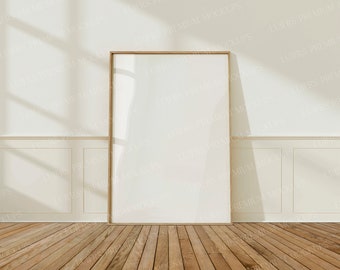 A2 Thin Frame Mockup: Natural Wall Art (PSD & JPEG Digital Download)