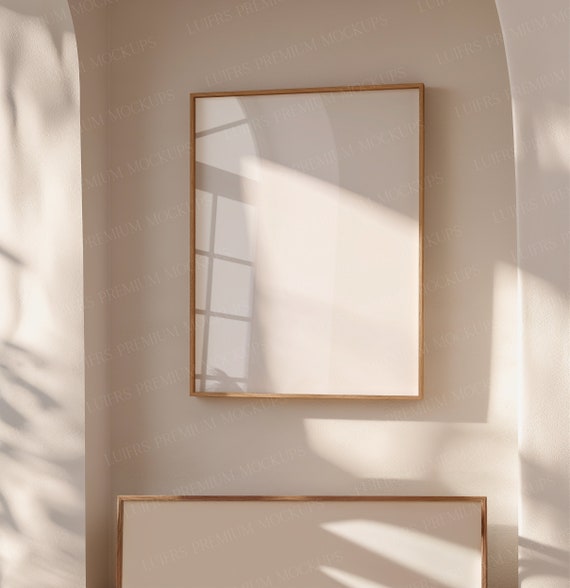 Thin Wood Frame Mockup, 5x7 to 50x70 Ratio (Digital Download)