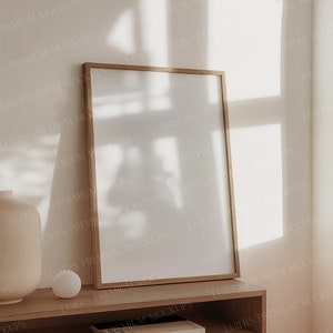 A2 Wooden Frame Mockup: Light Room Display (PSD, JPEG, PDF)
