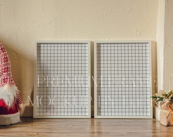 Festive Frame Mockup | White Frames, Interior Scene (PSD Template)