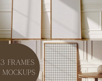A0 Wood Frame Mockup, Minimalist Interior (Digital Download)