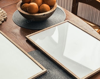 Rustic A3 Frame Mockup: Thin Wood Frames (Digital Download)