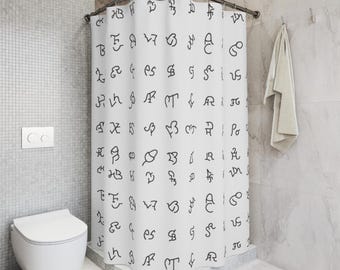 Cattle Brands Shower Curtain, Western Farmhouse Bathroom Decor