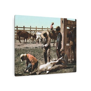 Cattle Branding Metal Art Sign, Vintage Western Ranch Decor