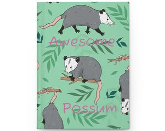 Opossum Hardcover Journal - Wildlife Lover Gift, Nature Sketchbook