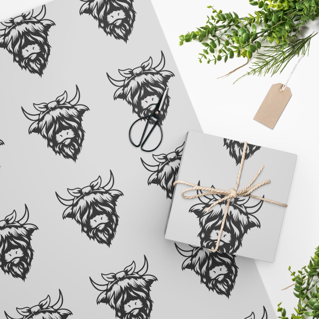 Highland Cow Wrapping Paper Etsy
