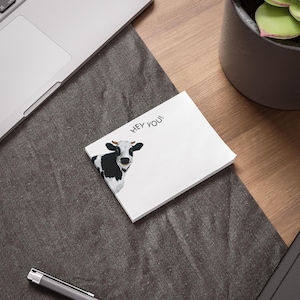 Playful Cow Post-it® Note Pads, Cute Office Supplies, Gift for Cow Lovers, Handy Reminder Notes, Farm Animal Stationery