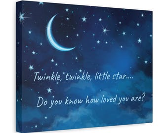 Twinkle Twinkle Canvas Art: Moon & Stars Nursery Decor