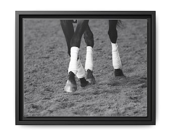 Racehorse Canvas Art Print: Equestrian Home Decor, Matted Wood Frame