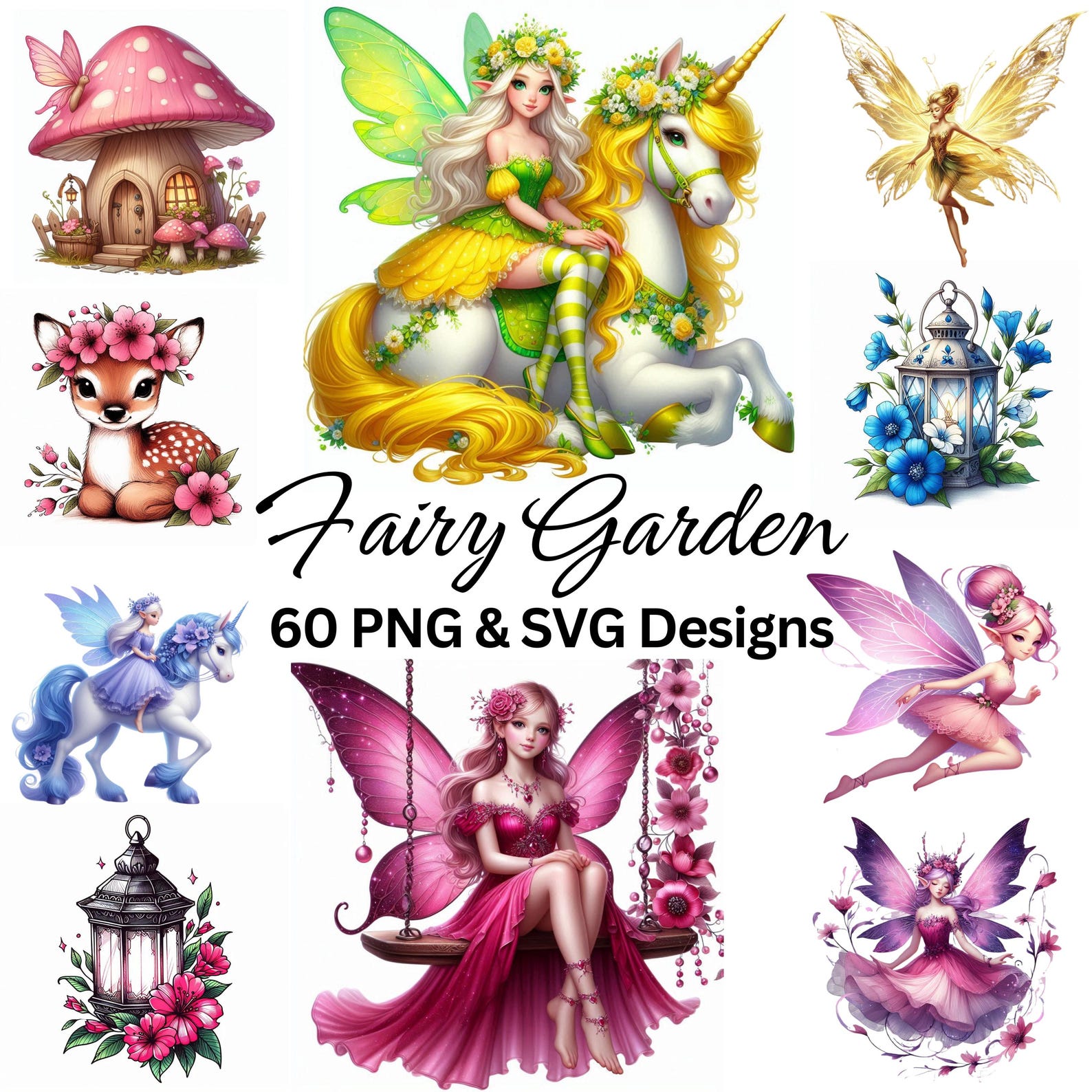 Fairy Garden Watercolor Clipart Fairies PNG Clipart Fair Y Fairie Fairy ...