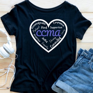 CCMA shirt, CCMA, Medcal Assistant, Medical Assistant shirt, Certified Clinical Medical Assistant, Heart, Size Chart in photos