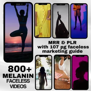 800 melanine gezichtsloze video&#39;s Instagram-rollen esthetische digitale marketingvideo&#39;s met master-wederverkooprechten Mr. Canva Black Girl Magic