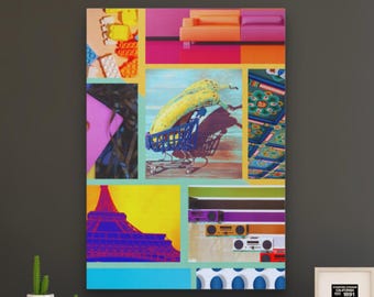 Bold Pop Art Wall Canvas | Retro Pop Culture Collage Decor | Vibrant Modern Art Print for Home, Office & Creative Spaces