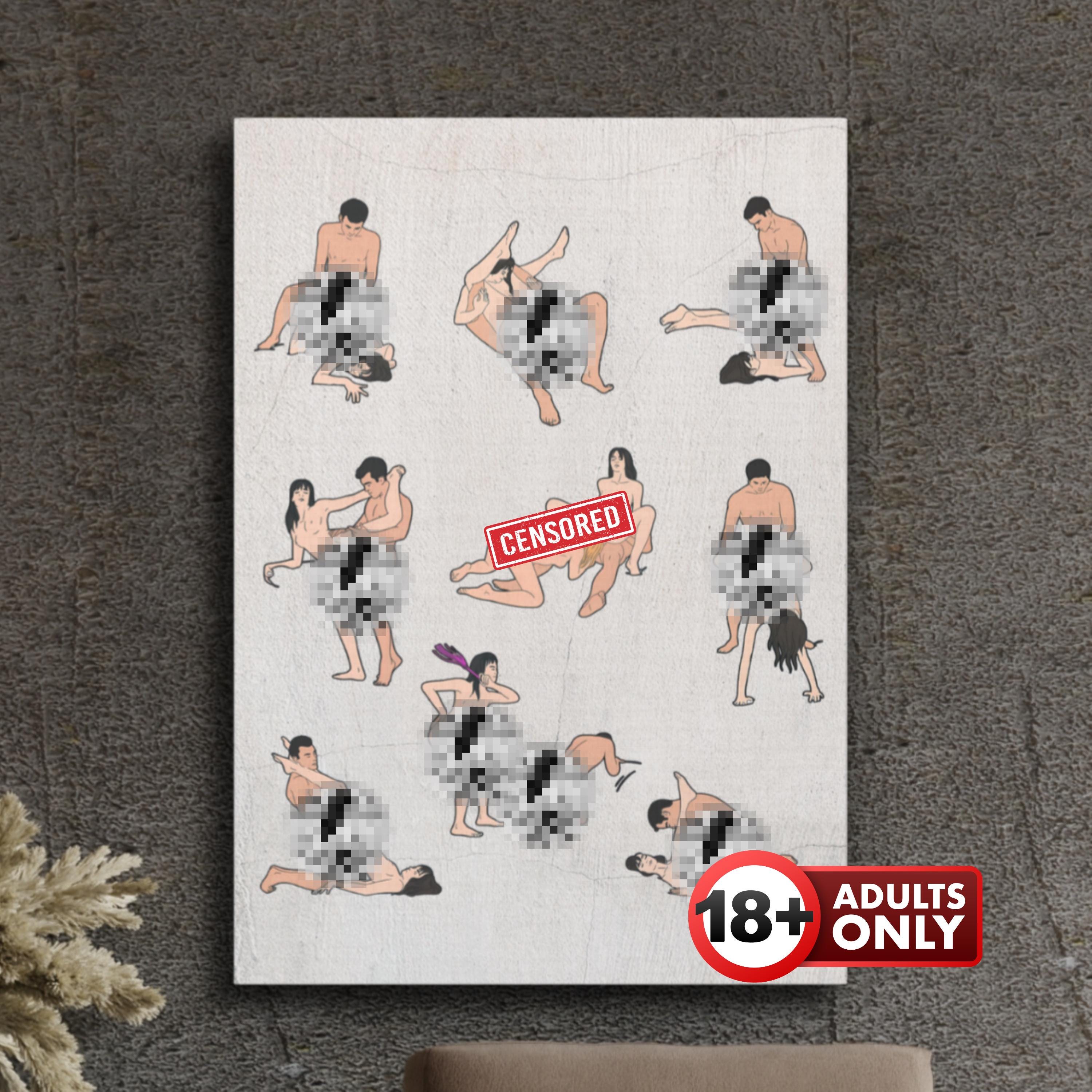 Naughty Sexy Mature Adult Wall Art Canvas - Sex Positions Wall Hanging ...