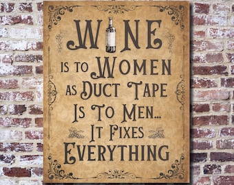 Funny Wine Sayings Metal Wall Art Sign - Vintage Style Wine Bar Decor - Unique Wine Gifts - Wine Bar Sign for Wine Drinker - Wine Wall Art