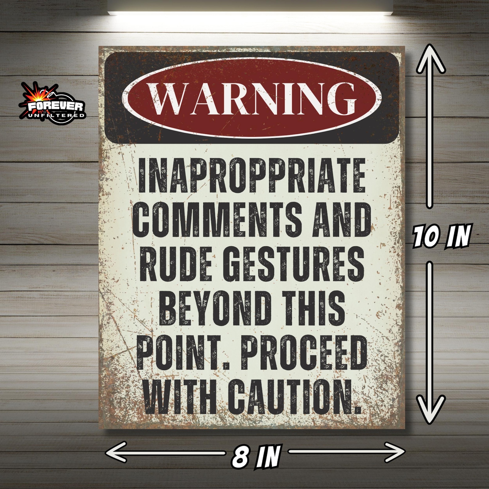 How Very Rude Sign Vintage Style Metal Wall Art Sign: Warning - Inappropriate Comments ...