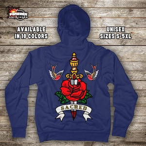 Sacred Vintage Tattoo Hoodie - Unique Tattoo Lover Gift - Men&#39;s and Women&#39;s Hoodies