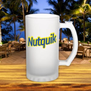 Rude Parody Barware - Funny Sex Humor Frosted Beer Mug - Nutquick Stein - Best Gift For Him - Naughty Drinkware - Unique Beer Gift