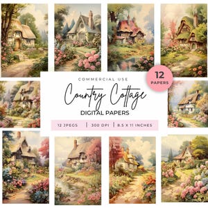 Cottage Garden Junk Journal Pages, Printable Floral Ephemera, Vintage Digital Crafting Supplies, Nature Scrapbook