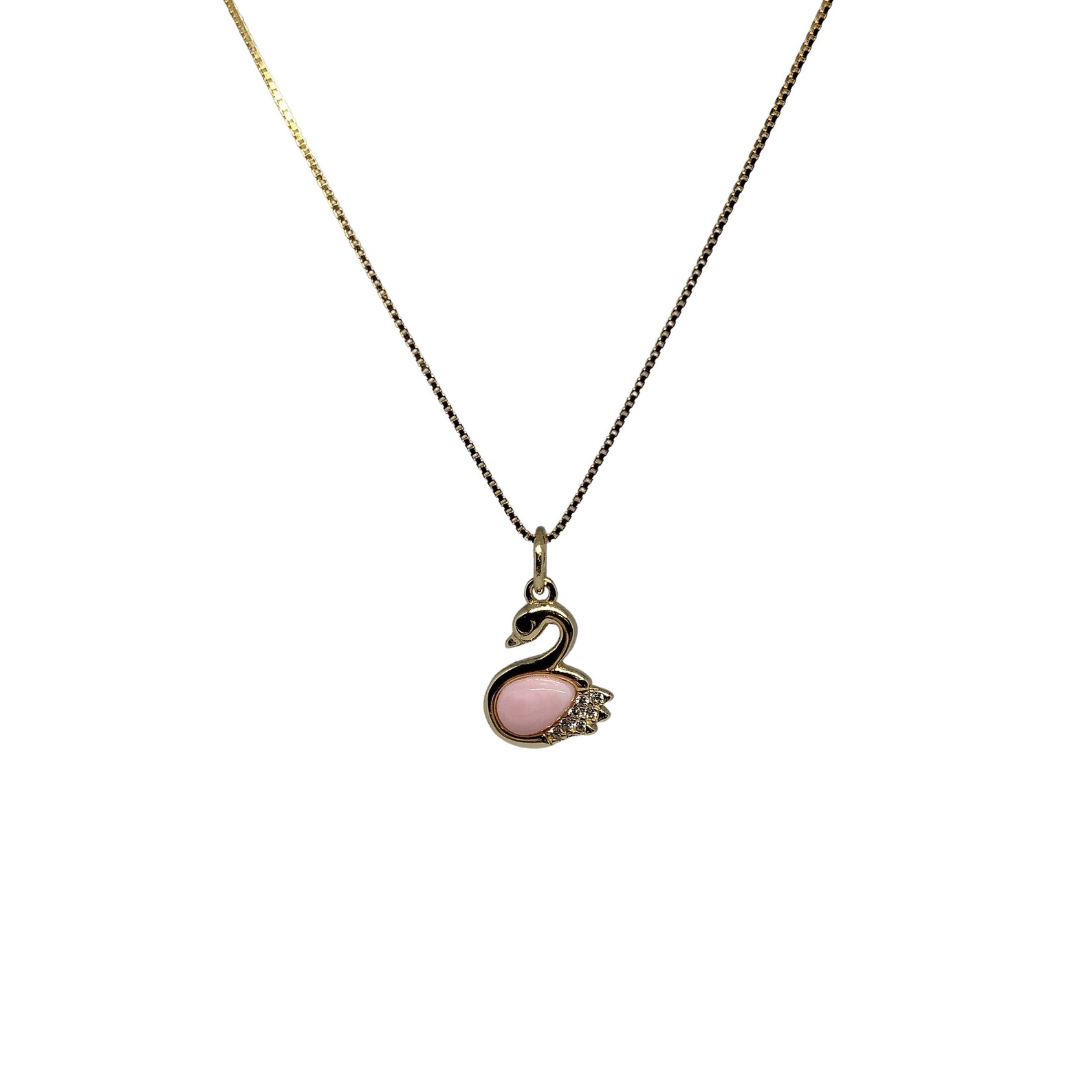 Queen Conch Swan Pendant Necklace, Gold Sterling Silver Necklace, Hand ...