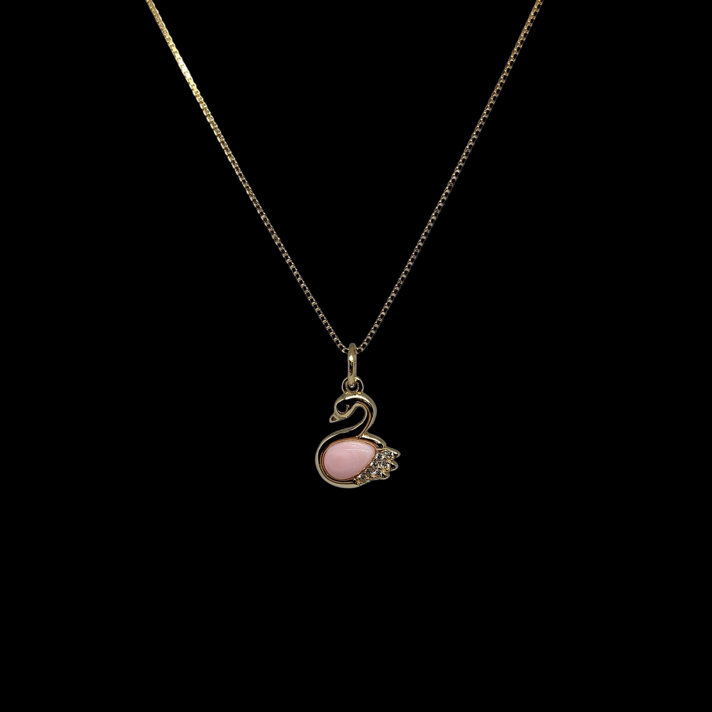 Queen Conch Swan Pendant Necklace, Gold Sterling Silver Necklace, Hand ...