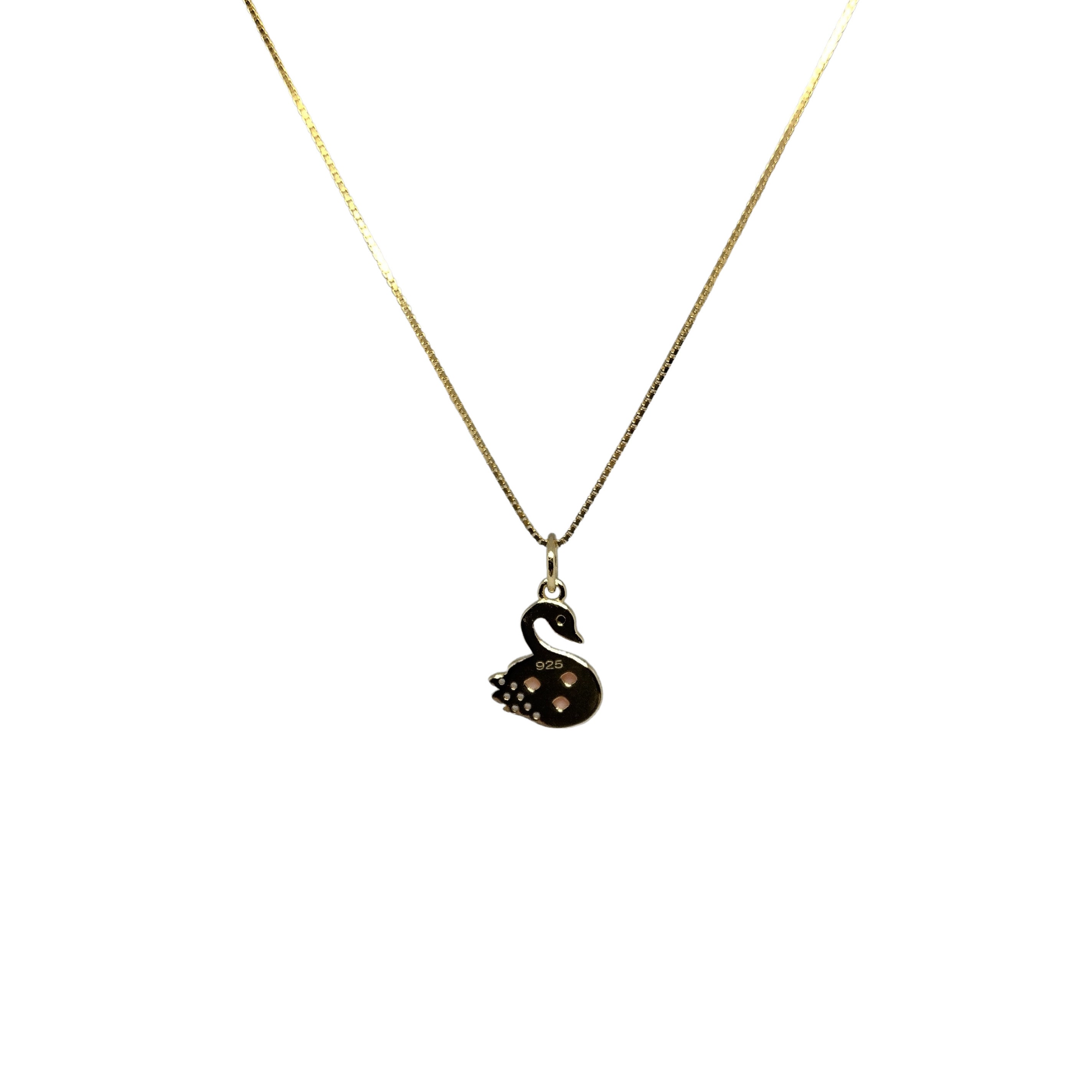 Queen Conch Swan Pendant Necklace, Gold Sterling Silver Necklace, Hand ...