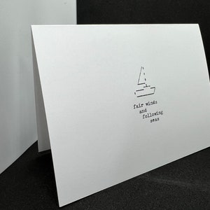 wind en de volgende zeeën - kunstkaart met schrijfmachine - blanco binnenkant met envelop inbegrepen