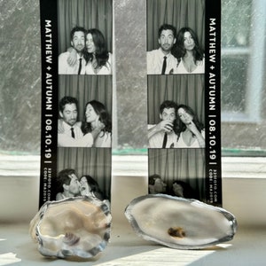 Mini suporte para fotos Oyster prateado, porta-fotos Polaroid, lembrancinhas de casamento, suporte para impressão de arte, suporte para fotos, suporte para fotos, cesta de presentes Maryland
