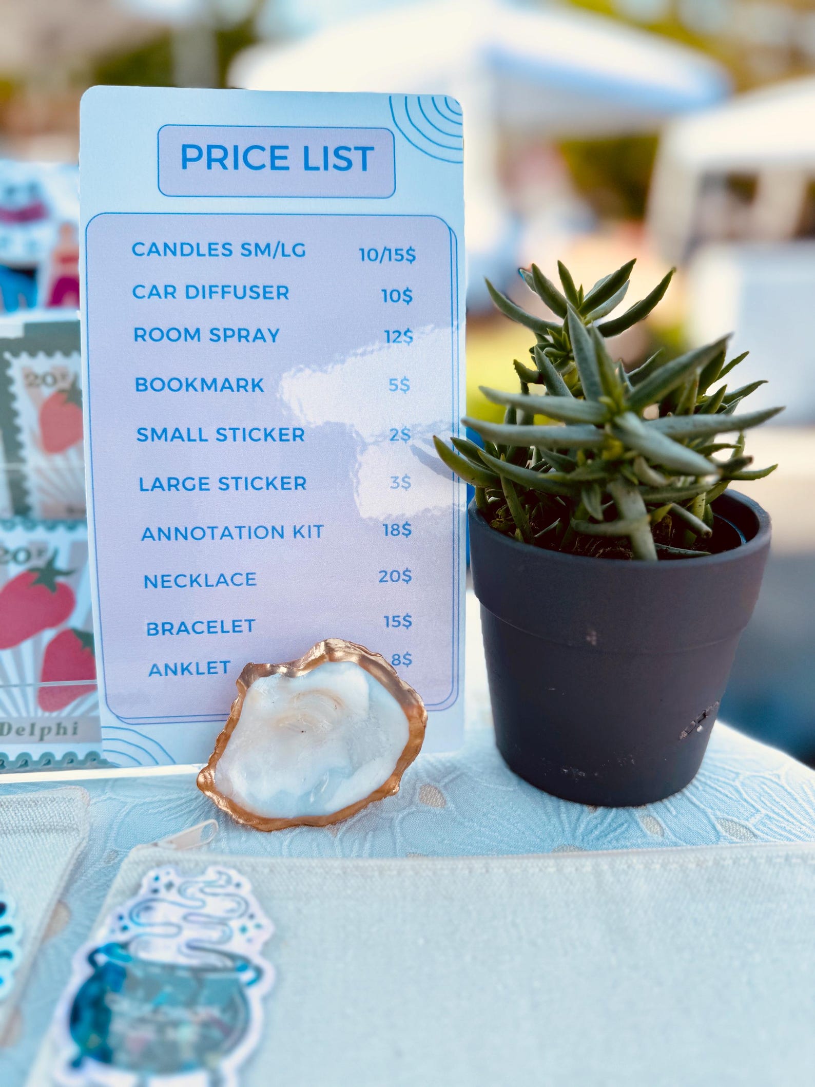 Handcrafted Oyster Shell Table Number Holder: Gold Leaf Menu Sign Stand ...