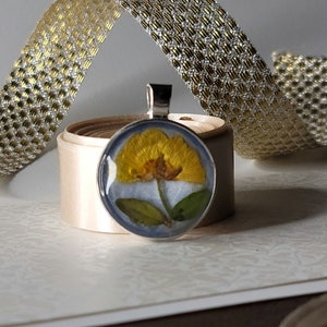 Dried and pressed Buttercup pendant- Adriana