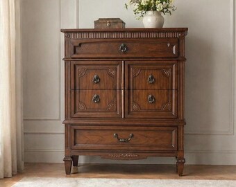 AVAILABLE | Vintage Thomasville Mid-Century Dresser Chest with Original Hardware, Neoclassical Furniture | Shipping NOT Included