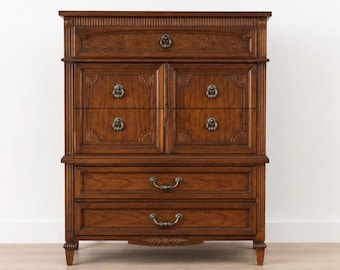 AVAILABLE | Vintage Thomasville Mid-Century Dresser Chest with Original Hardware, Neoclassical Furniture | Shipping NOT Included