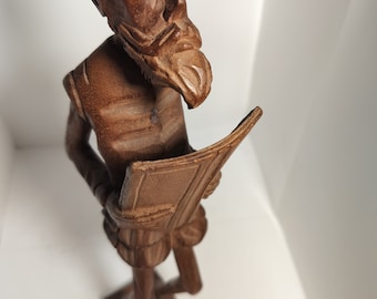 Antique Don Quixote de la Mancha 12.5 inch Wood Carving
