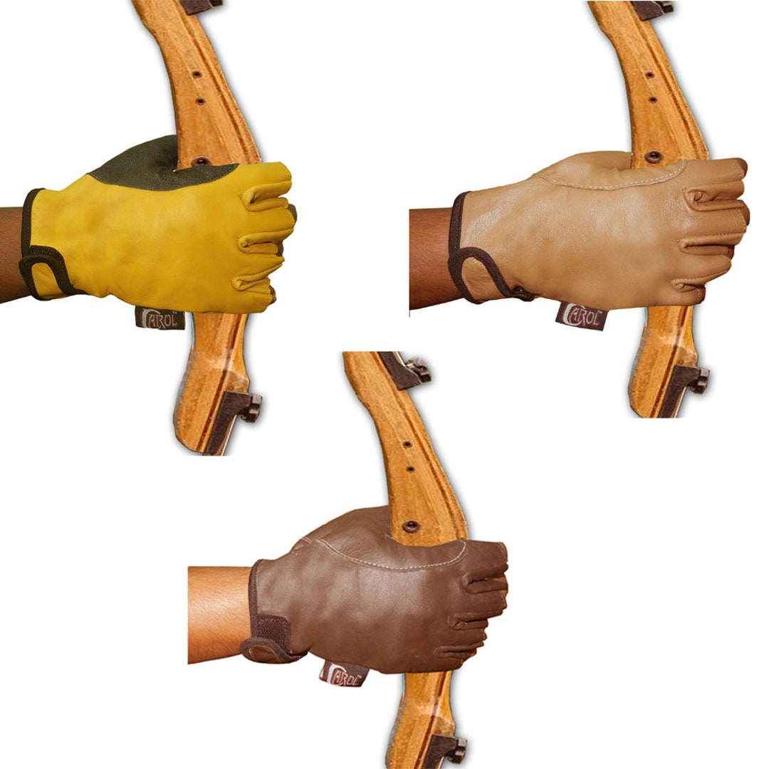 Archery Recurve, Compound, Longbow Half Finger Cow Leather Bow Grip