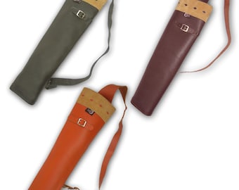 Traditionelle Jagd Outdoor Indoor Ziel Bogenschießen Recurve Verbindung / Langbogen Vollnarbenleder Schulter Zurück Pfeil Köcher Tasche